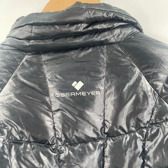 OBERMEYER Down Jacket Womens Size Small Coat Puffy Puffer Black Winter Light - Picture 8 of 16